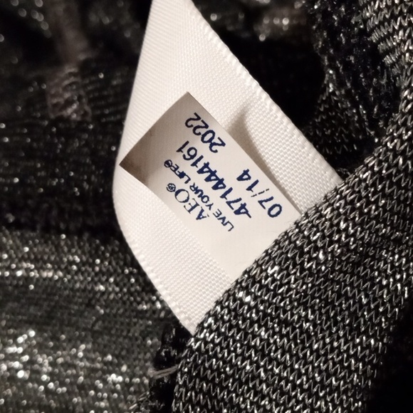 American Eagle Stretchy Black & Silver Metallic Racerback Tank|Sz Med - Picture 7 of 11